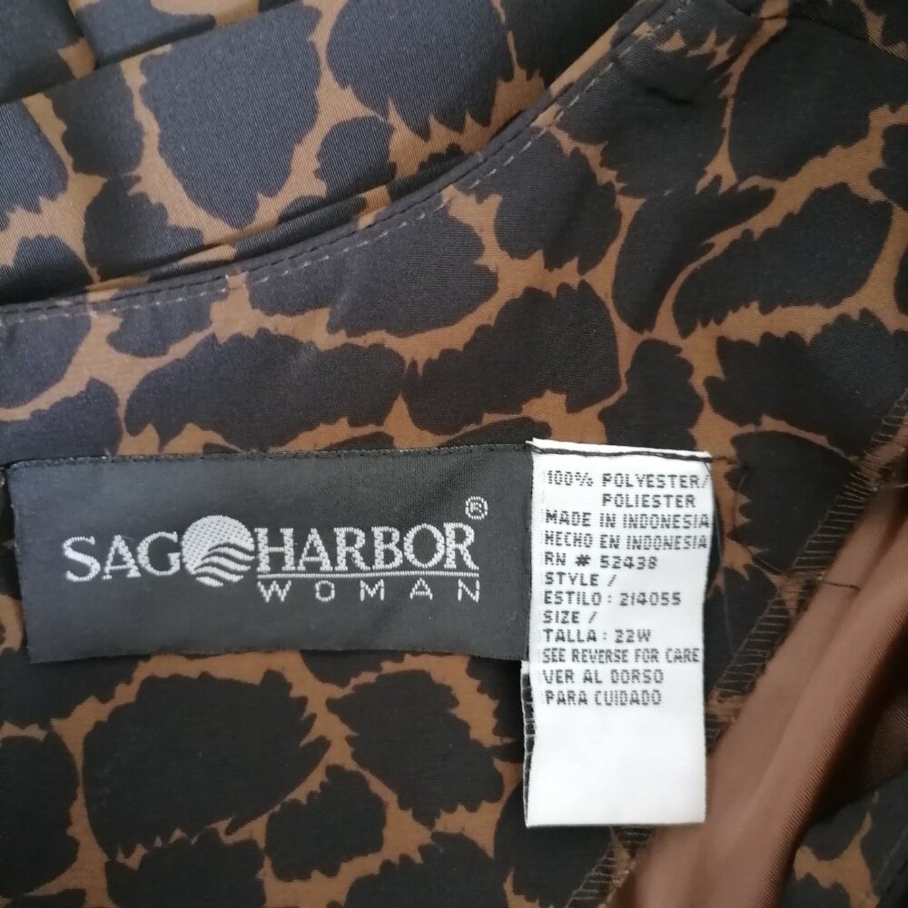 Sag Harbor Womens Brown Crew Neck Animal Print Summer Maxi Dress Size 22W - Picture 6 of 8